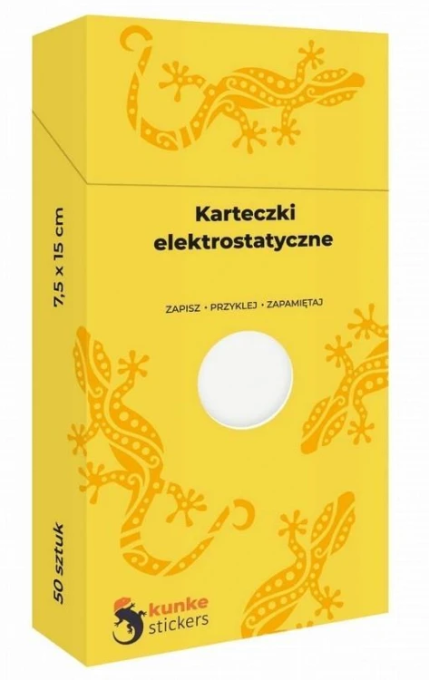Karteczki elektrostatyczne 50szt. białe, Kunke