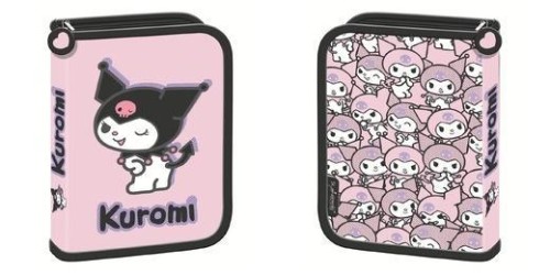 Piórnik dwuklapkowy bez wyposażenia Kuromi pink