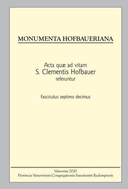 Monumenta Hofbaueriana Tom 17, praca zbiorowa
