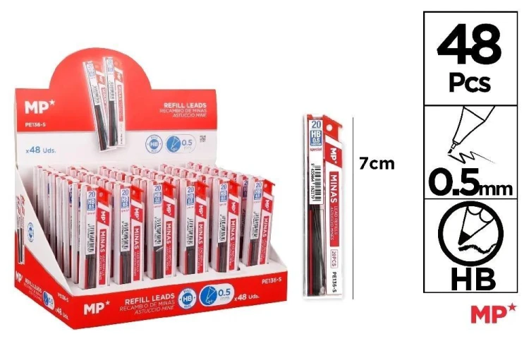 Wkłady do ołówka HB 0.5mm (48szt), MP Main Paper