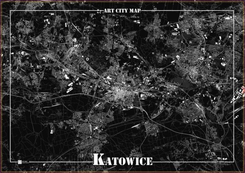Plakat dekoracyjny - Katowice, Art-Map
