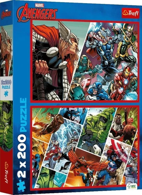 Puzzle 2x200 Obrońcy świata TREFL, Trefl