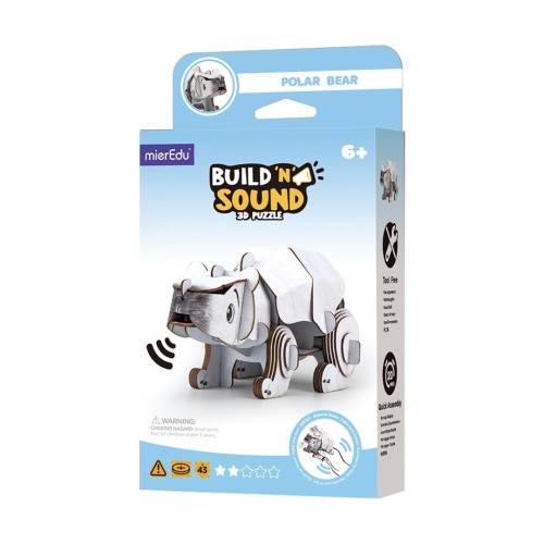 Puzzle 3D. Buduj i słuchaj - Niedźwiedź Polarny