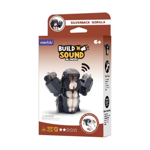 Puzzle 3D. Buduj i słuchaj - Goryl, mierEdu