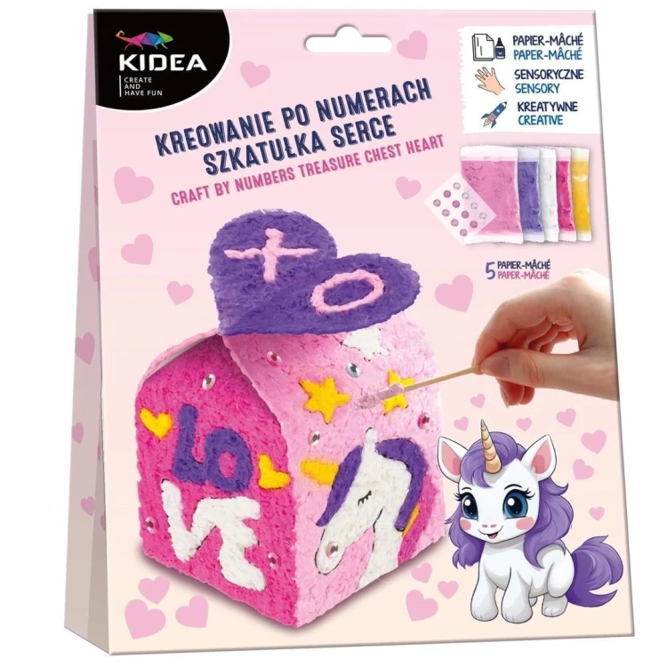 Kreowanie po numerach szkatułka serce KIDEA