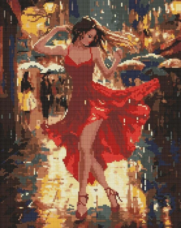 Diamentowa mozaika - Taniec w deszczu 40x50cm