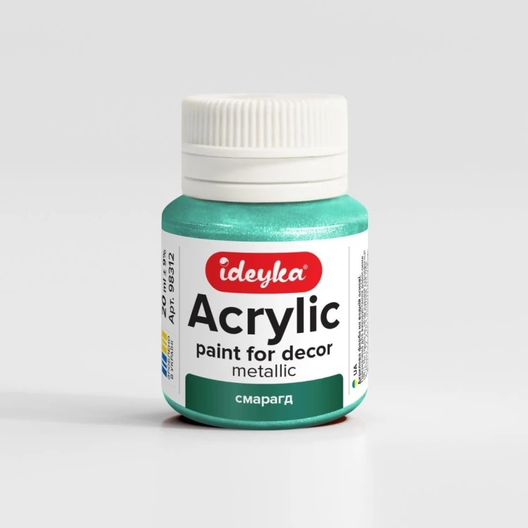 Farba akrylowa metaliczna Szmaragd 20ml, Ideyka
