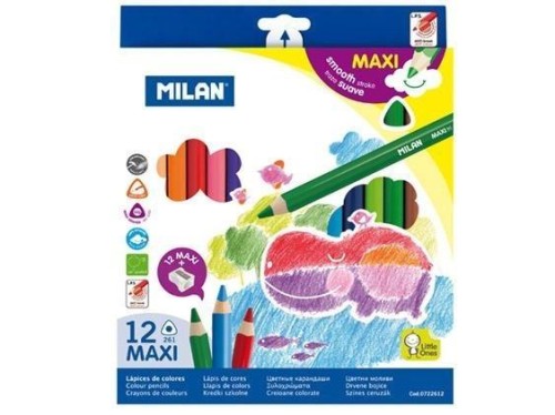 Kredki maxi trójkątne 12 kolorów MILAN, MILAN