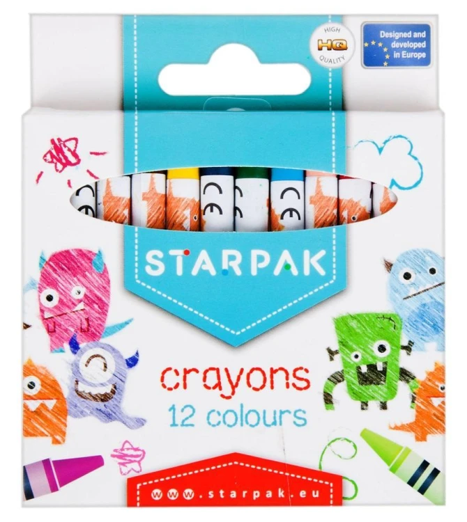 Kredki woskowe 12 kolorów Potworki, STARPAK