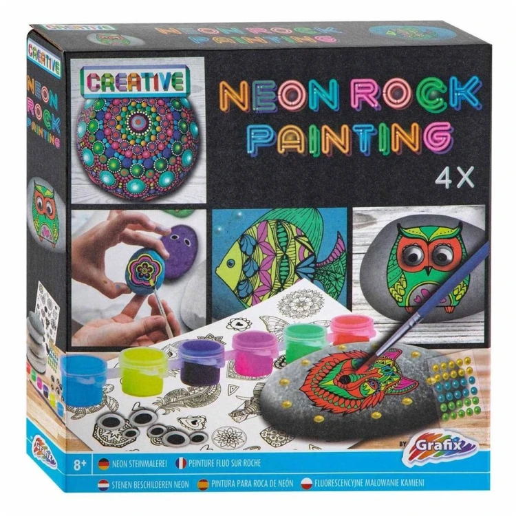 Zestaw do malowania kamieni neonowy, Grafix