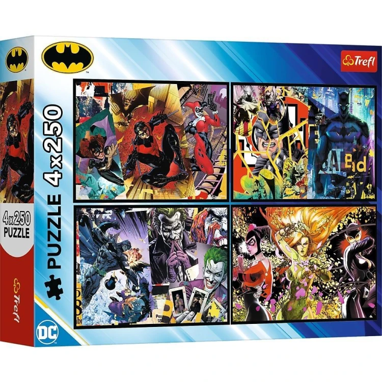 Puzzle 4x250 Batman w akcji TREFL, Trefl
