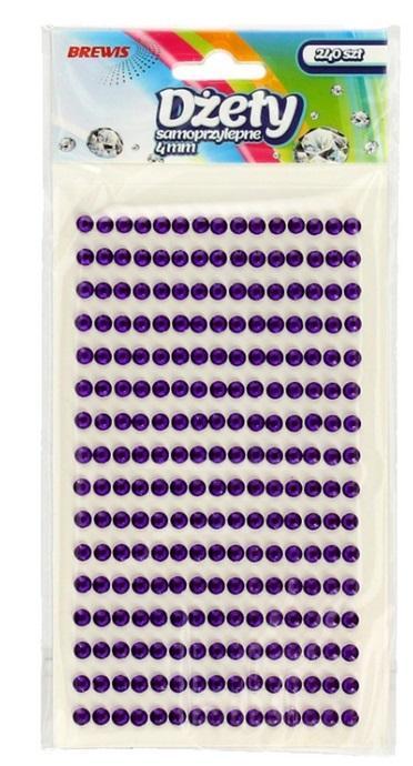 Dżety samoprzylepne fioletowe 4mm 240szt, Brewis