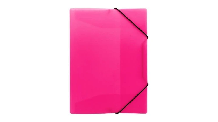Teczka z gumką A4 PP neon różowa, Biurfol