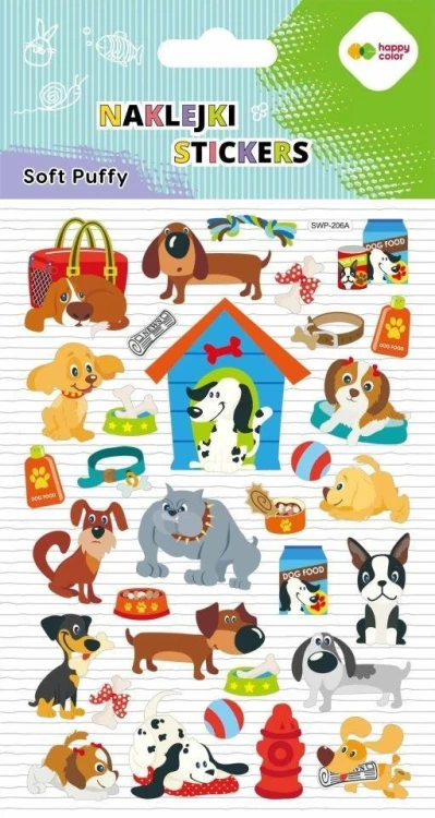 Naklejki 3D Soft Puffy Dog 110x205 HAPPY COLOR