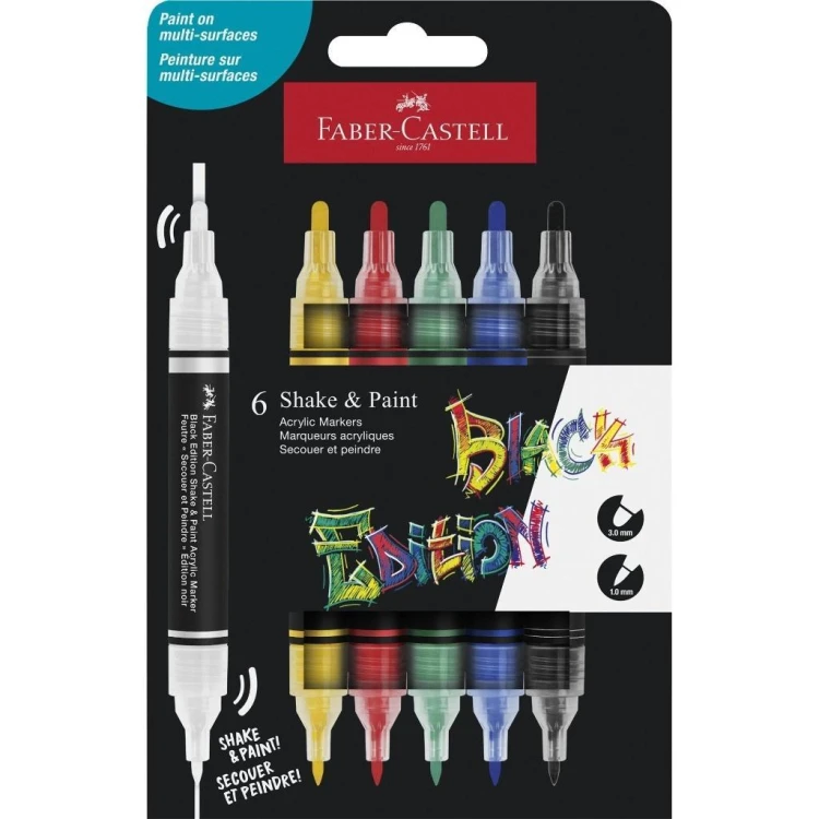 Marker akrylowy Black Edition 6kol FABER-CASTELL