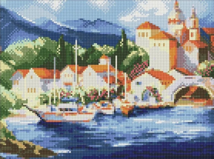 Diamentowa mozaika - U podnóża gór 30x40cm, Ideyka