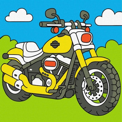 Malowanie po numerach -Motocykl Kids 25x25cm
