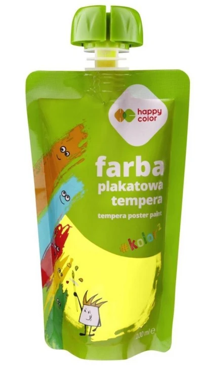 Farba tempera 100ml neon żółta HAPPY COLOR, GDD