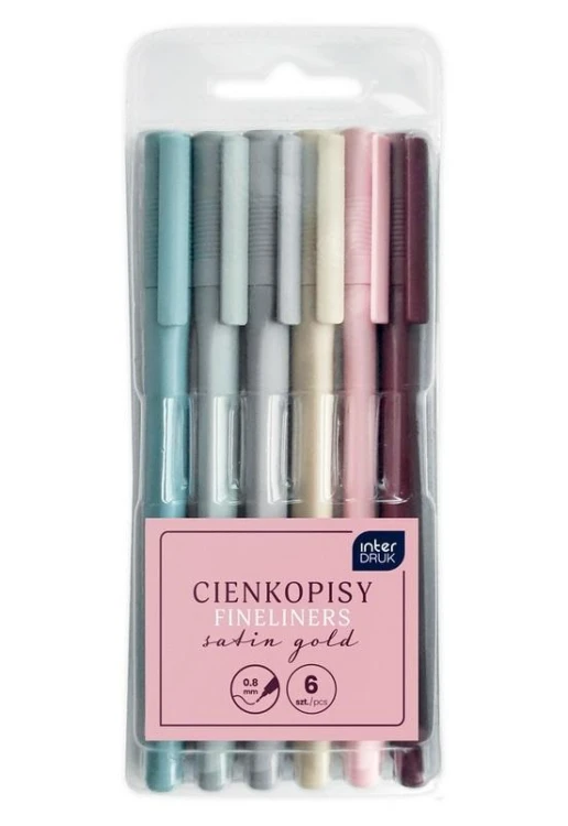 Cienkopisy Satin Gold 6 kolorów, INTERDRUK