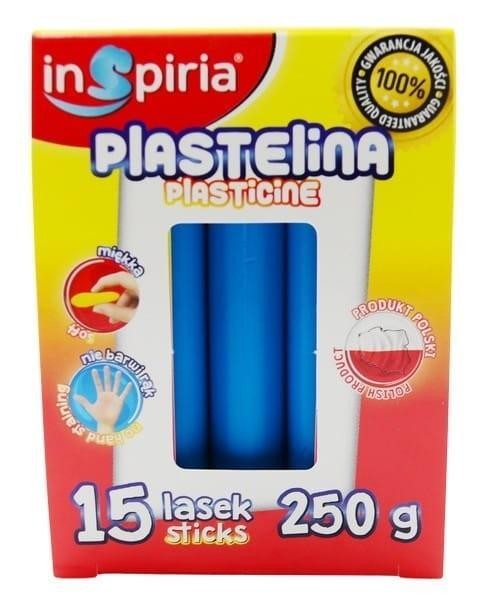 Plastelina niebieska 15 lasek 250g, InSpiria