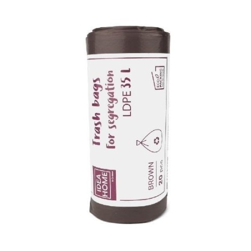 Worki na śmieci 35l brązowe 20szt, IDEA