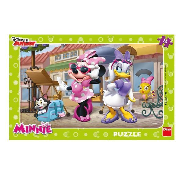 Puzzle 15 Ramkowe Minnie na Montmartre DINO