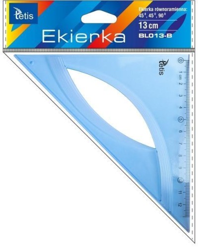Ekierka równoramienna 13cm niebieska, Tetis