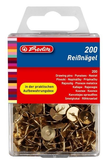Pinezki metalowe 200szt, HERLITZ