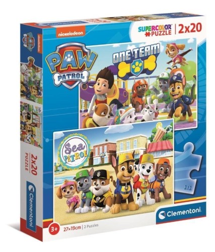 Puzzle 2x20 Super Kolor Psi Patrol, Clementoni