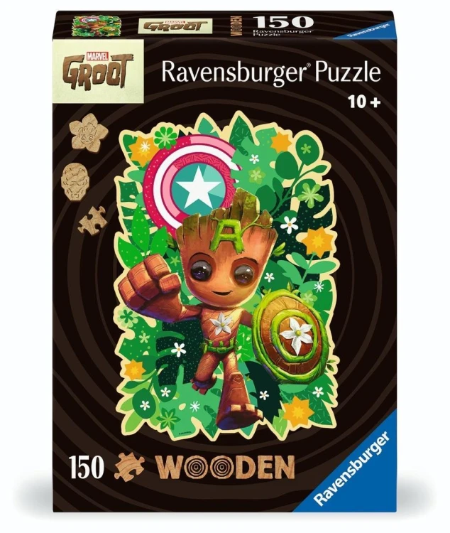 Puzzle 150 Marvel Groot Wooden, Ravensburger