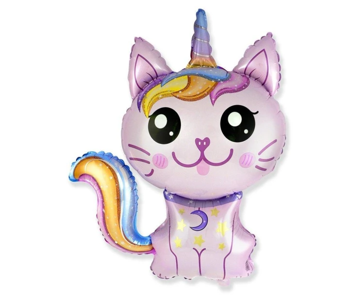 Balon foliowy 61cm Magiczny kot różowy