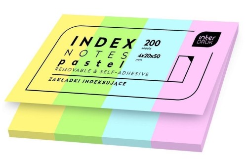 Zakładki indeksujące Pastel 200szt, INTERDRUK