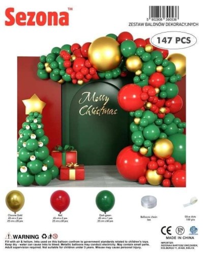 Balony Boże Narodzenie 147szt
