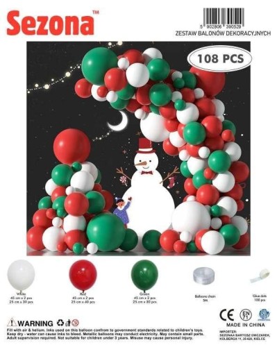 Balony Boże Narodzenie 108szt