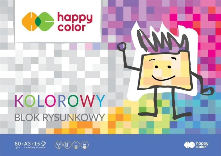 Blok rysunkowy kolor A3/15K HAPPY COLOR, GDD