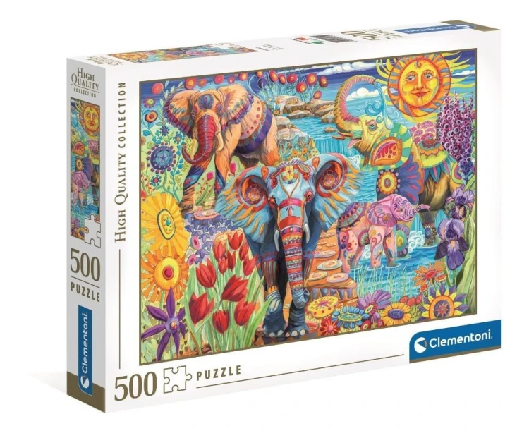 Puzzle 500 HQ Elephants' Carnival, Clementoni