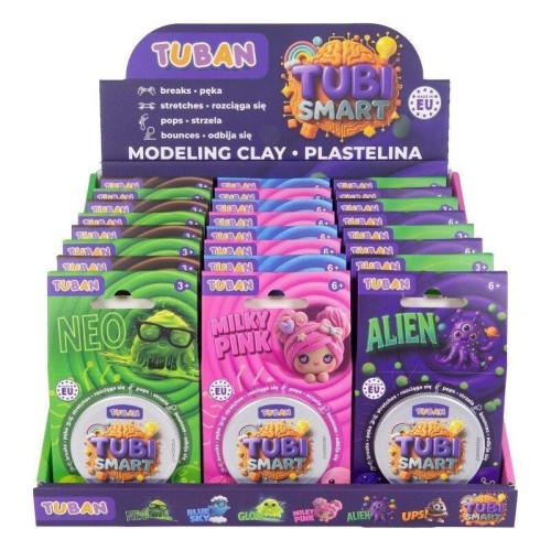 Plastelina 50g display (24szt), Tuban