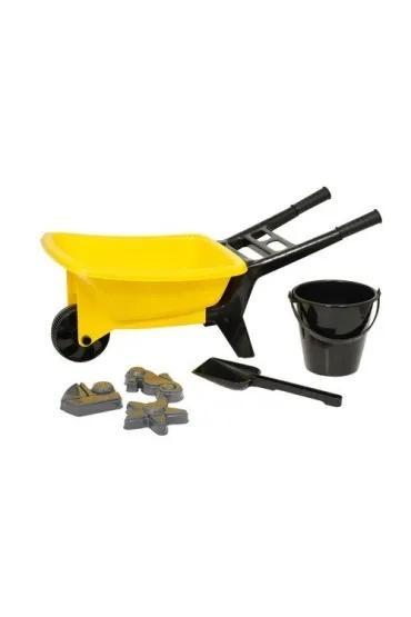 Taczka z akcesoriami do piasku 56cm żółta, Plasto