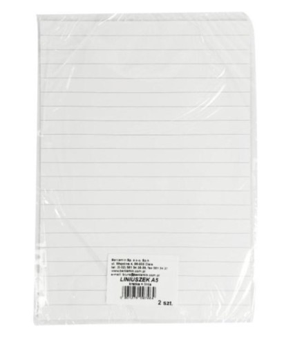 Liniuszek A5 kratka/linia 2szt, Beniamin