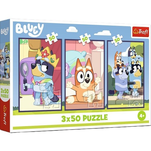 Puzzle 3x50 Rodzina Bluey TREFL, Trefl