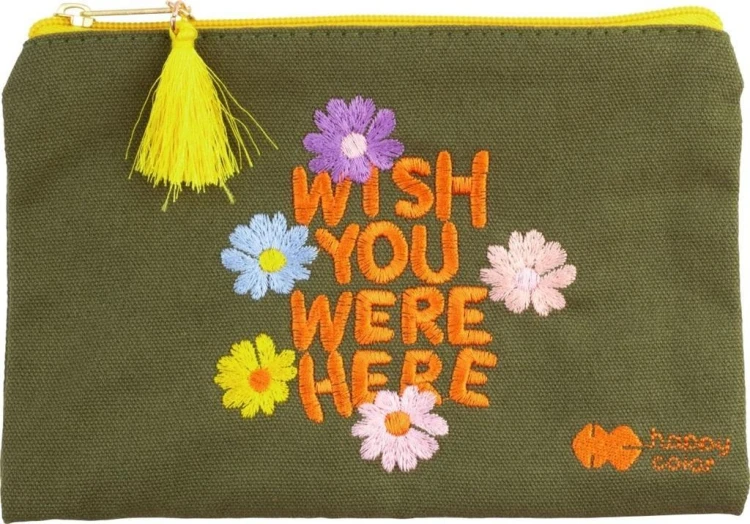 Kosmetyczka z haftem Bloom boho HAPPY COLOR