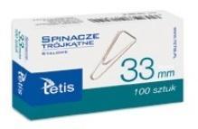 Spinacze biurowe 33mm 100szt GS180-C, Tetis