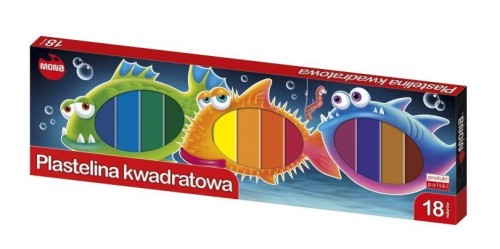 Plastelina kwadratowa 18 kolorów MONA, Mona
