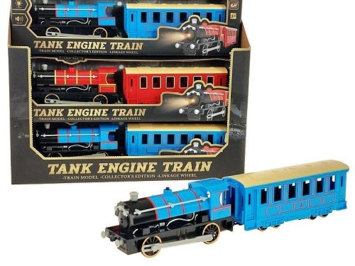 Lokomotywa z wagonem ze światłem i dźwiękiem 6 szt