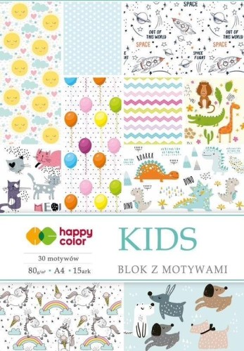 Blok z motywami Kids A4/15K 80g HAPPY COLOR, GDD