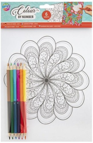Kolorowanie po numerach + kredki Mandala, Grafix