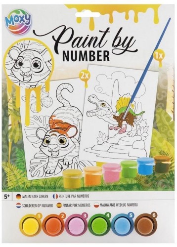 Malowanie po numerach A4 + farbki żółty, Grafix