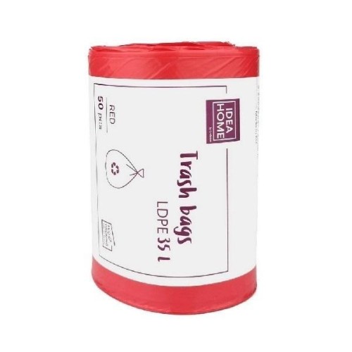 Worki na śmieci 35l czerwone 50szt, IDEA