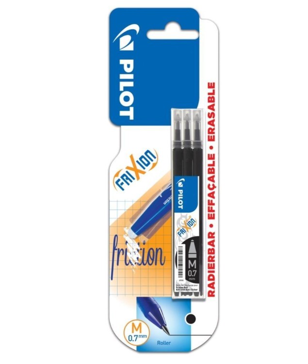 Wkład FriXion 0.7 czarny 3szt PILOT, PILOT