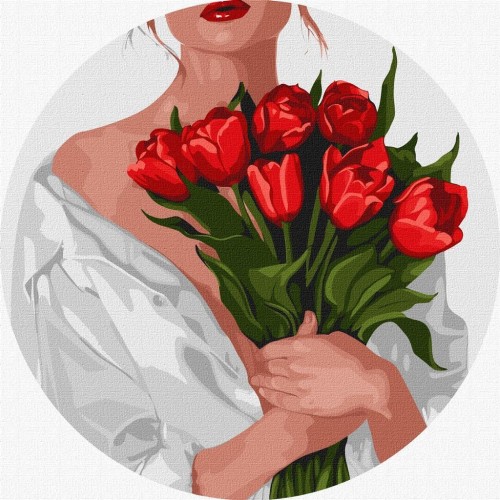 Malowanie po numerach - Tulipany 26cm, Ideyka